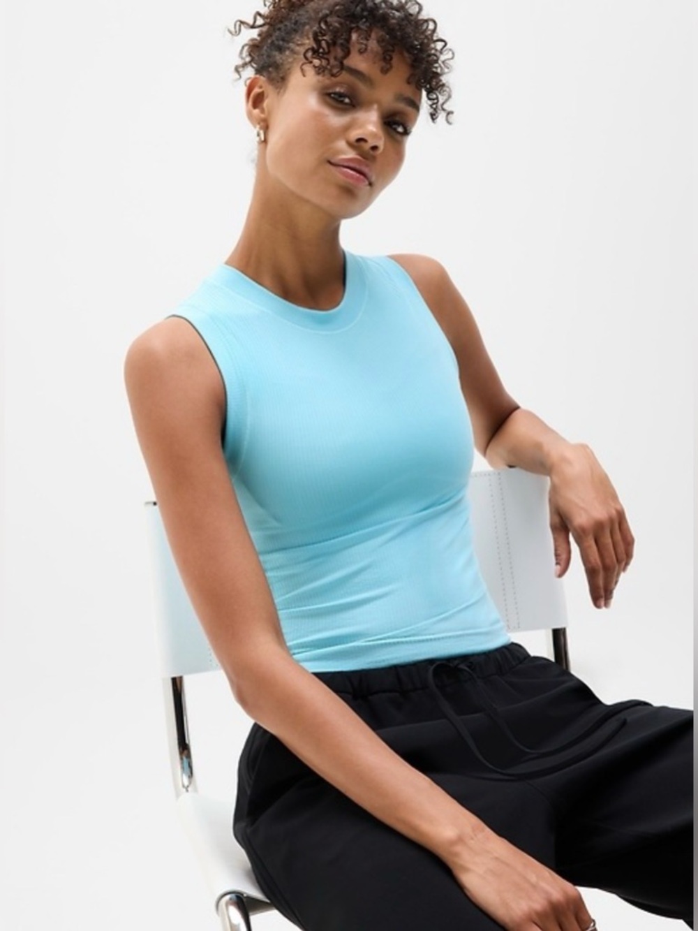 Athleta 	Renew Seamless Muscle Tank
Aqua, size Large